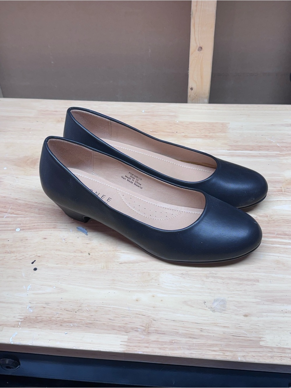 Journee Collection Black Low Heel Round-Toe Pumps